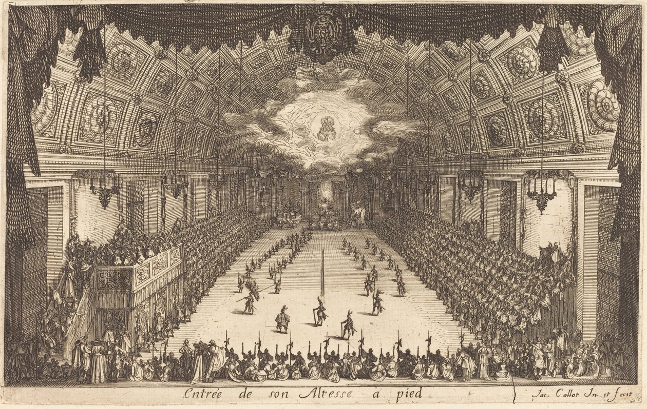 Hans Højheds Indtræden til fods af Jacques Callot