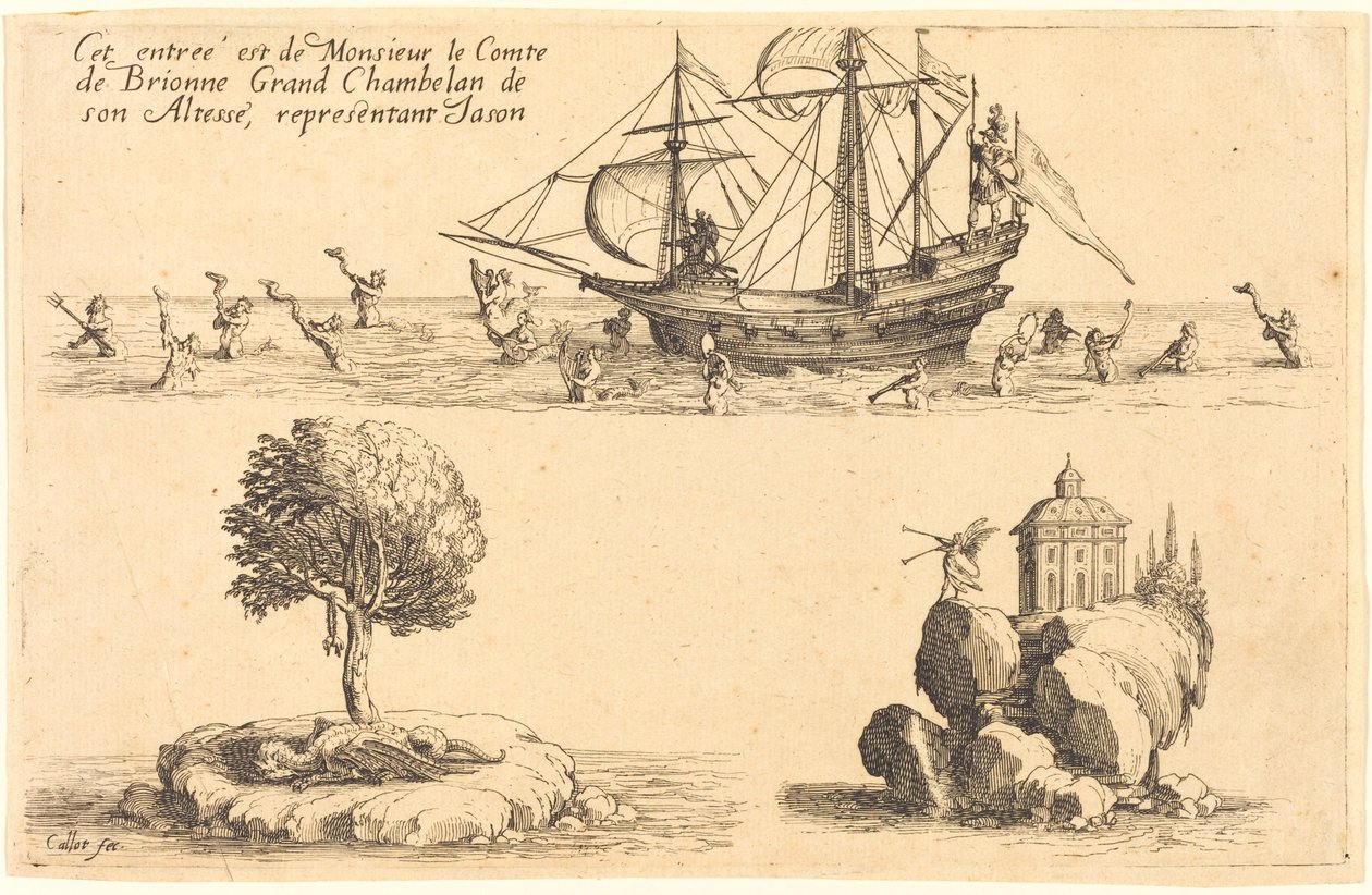 Indtræden af M. le Comte de Brionne, Hans Højhed Storkammerherre, der repræsenterer Jason af Jacques Callot