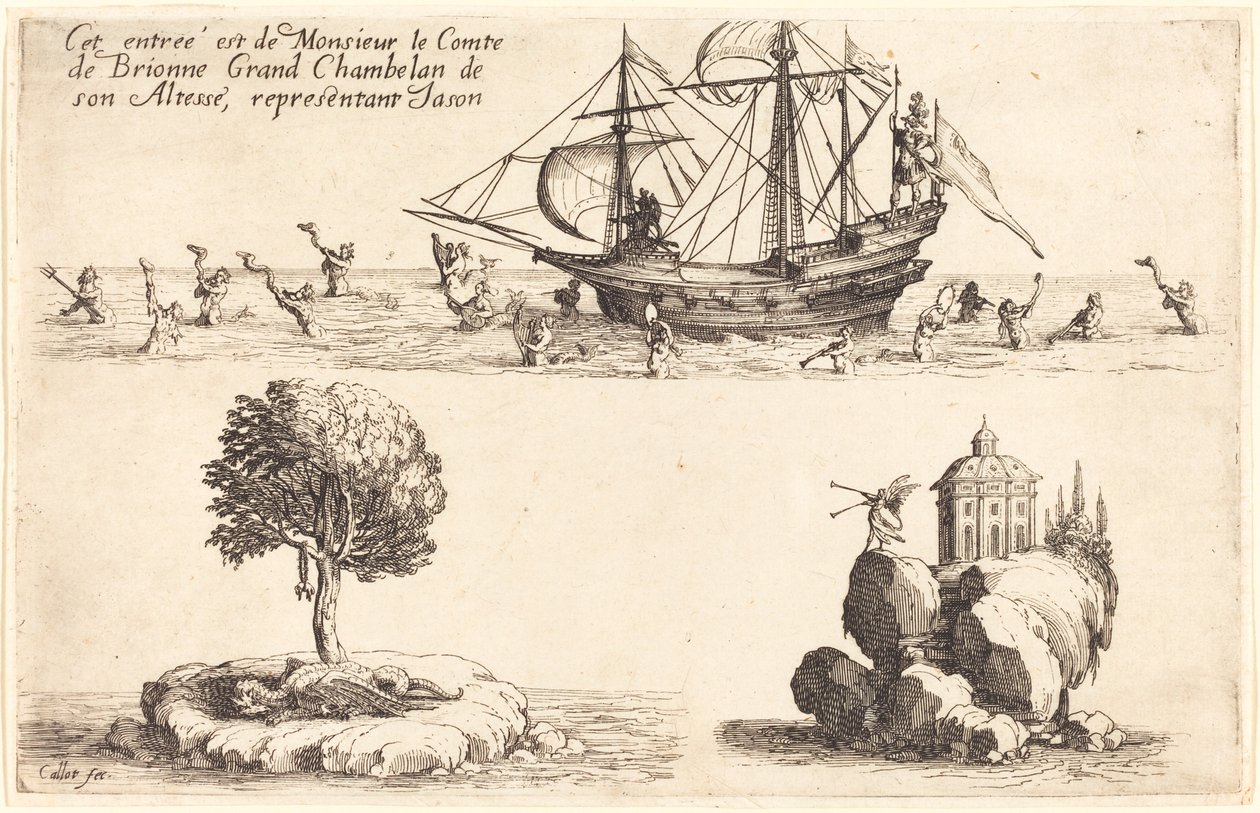 Indtræden af M. le Comte de Brionne, Hans Højhed Storkammerherre, der repræsenterer Jason af Jacques Callot