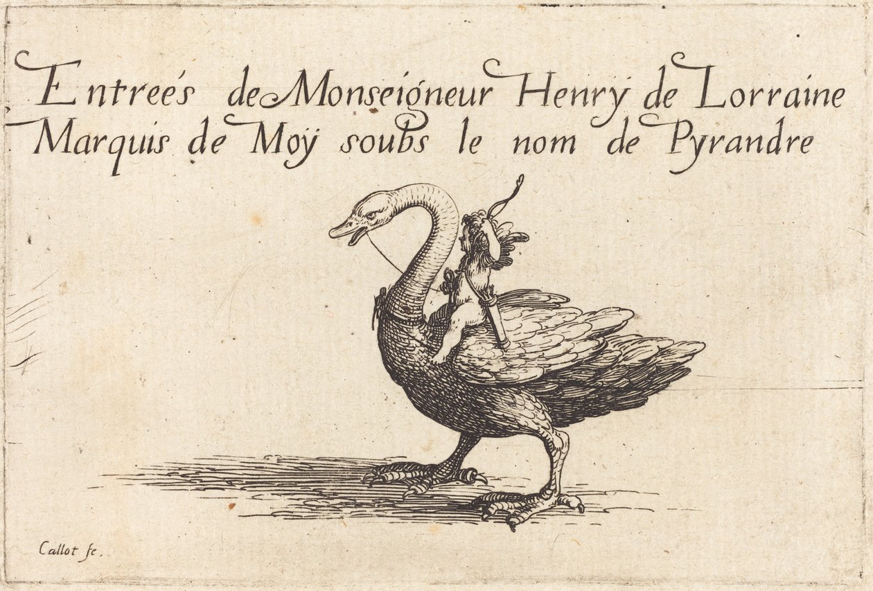 Indtræden af Monseigneur Henry de Lorraine, Marquis de Moy, under navnet Pirandre af Jacques Callot