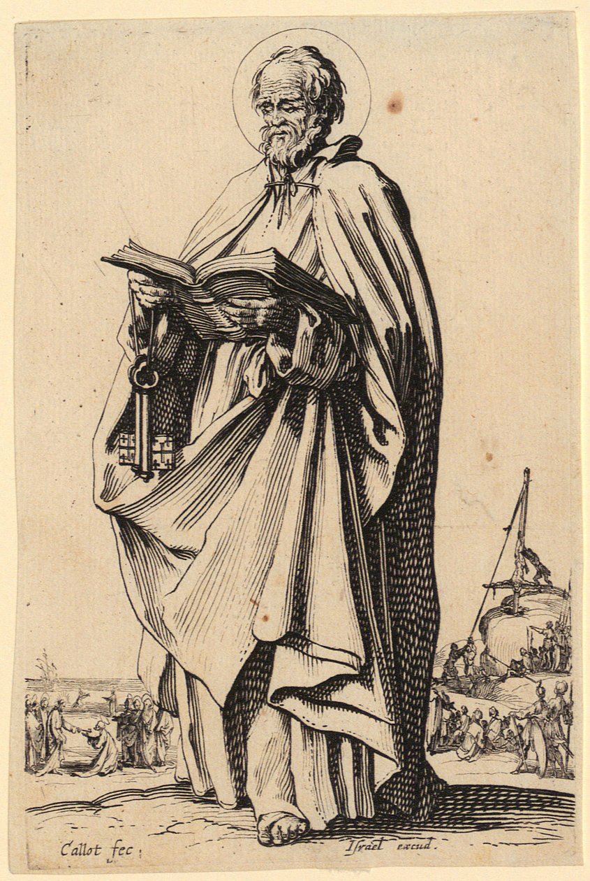 Frelseren, side 2 i serien »Jesus, de tolv apostle og Maria« af Jacques Callot