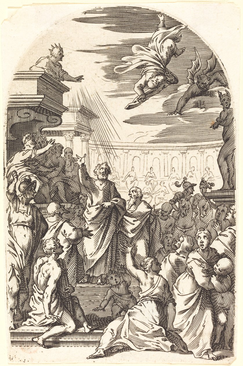 Simon Tryllekunstnerens fald af Jacques Callot