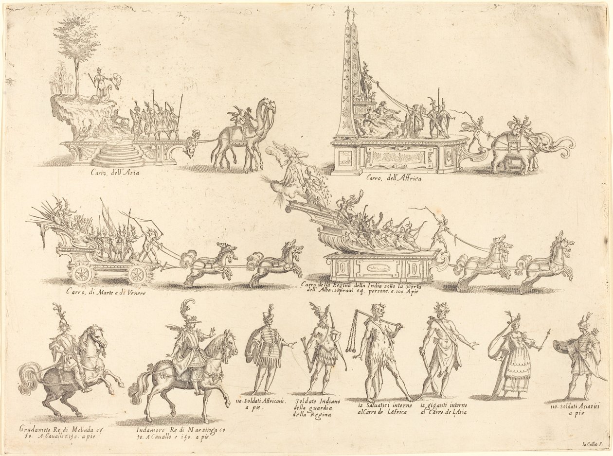 Flydere og deltagere af Jacques Callot