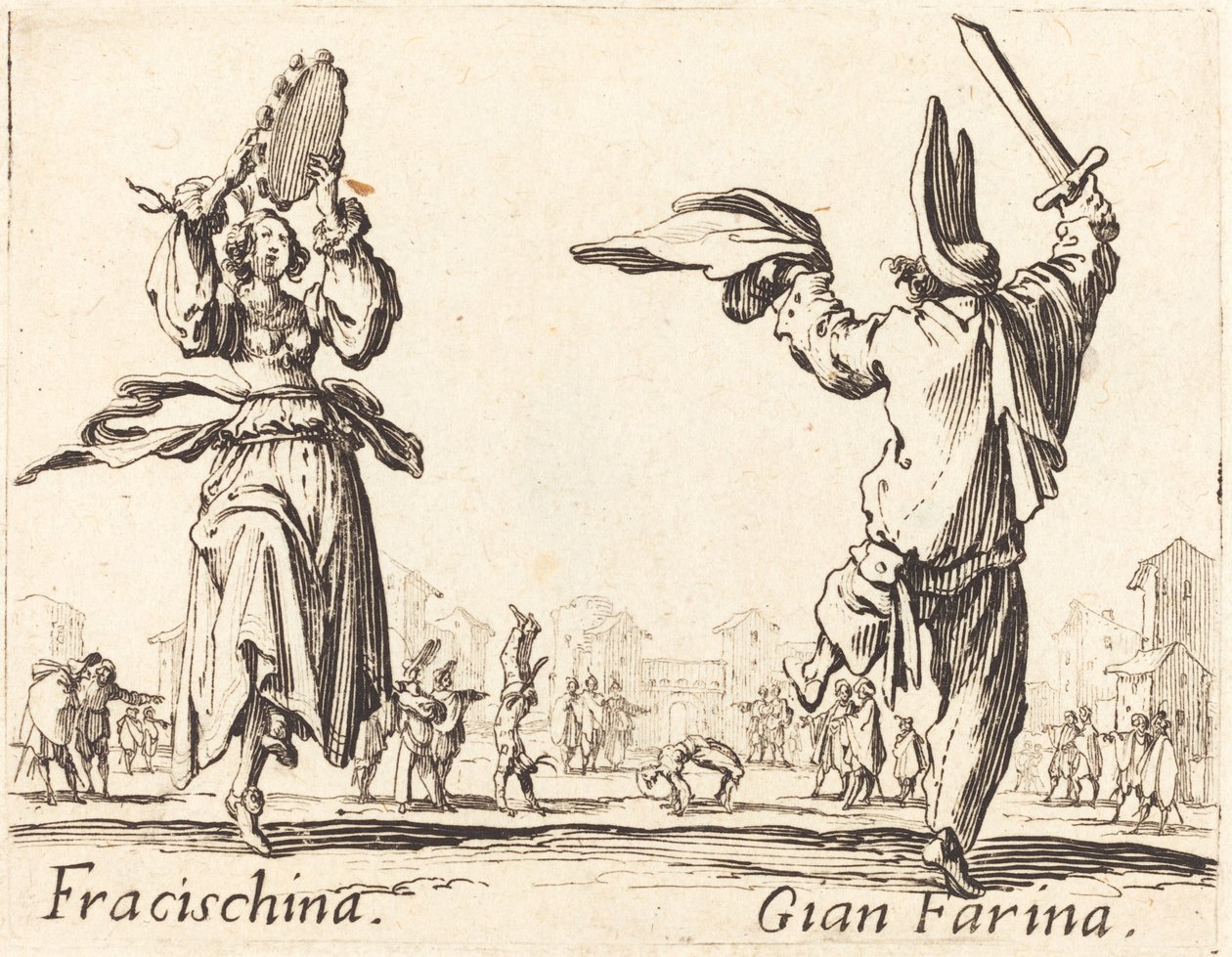 Fracischina og Gian Farina af Jacques Callot