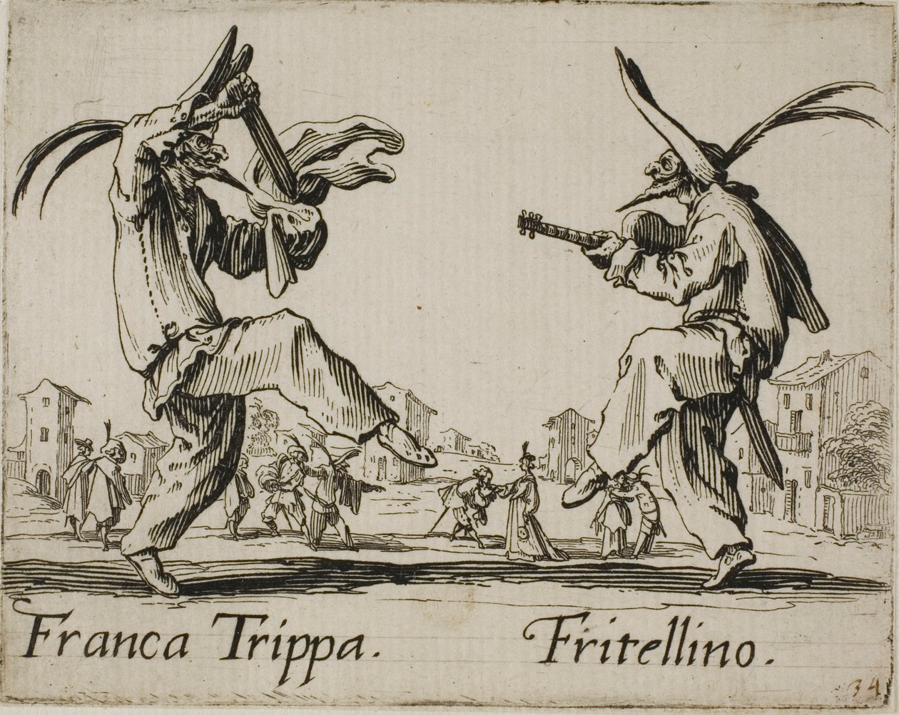 Franca Trippa - Fritellino, tallerken 23 fra Balli di Sfessania af Jacques Callot