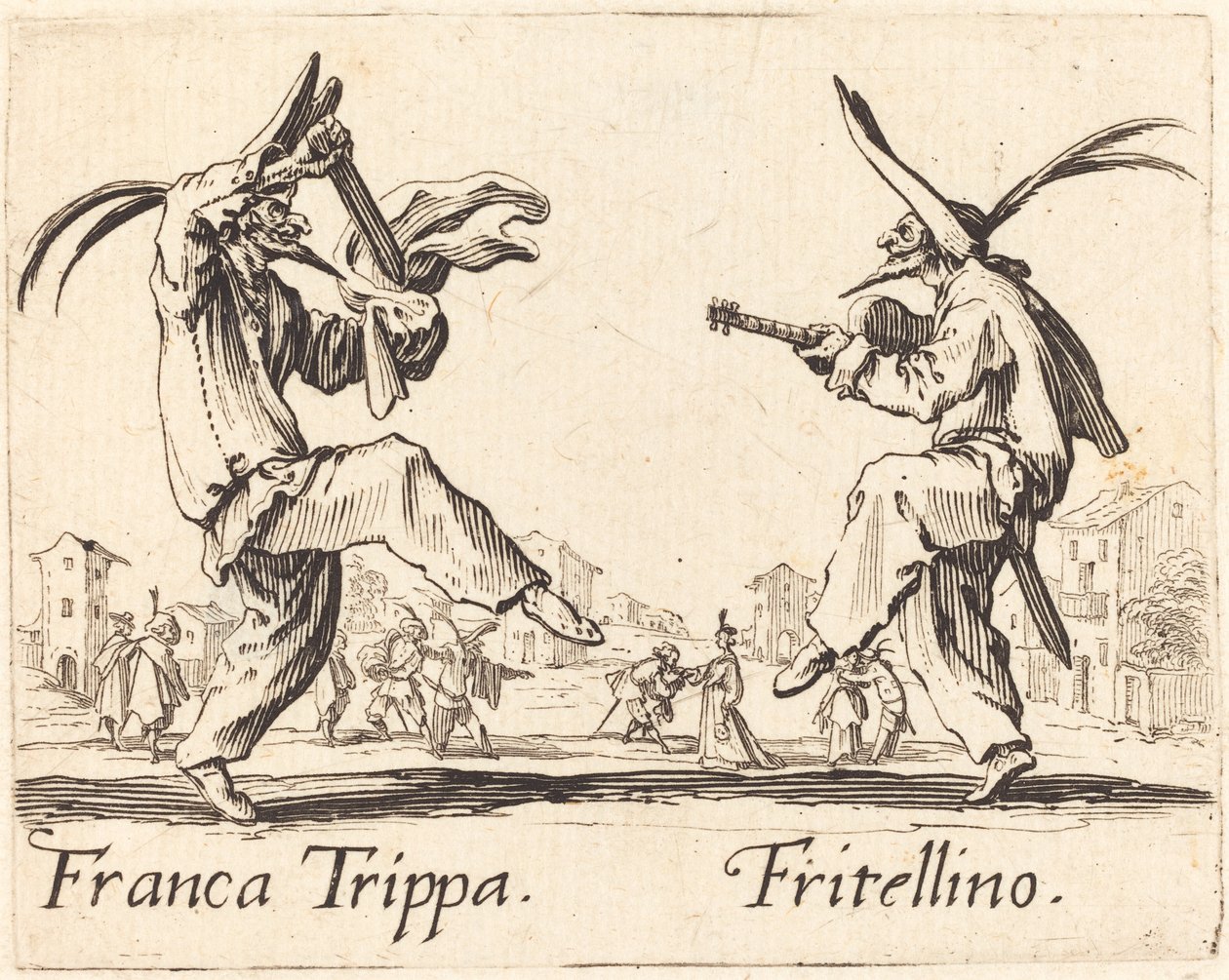 Franca Trippa og Fritellino, ca. 1622. af Jacques Callot