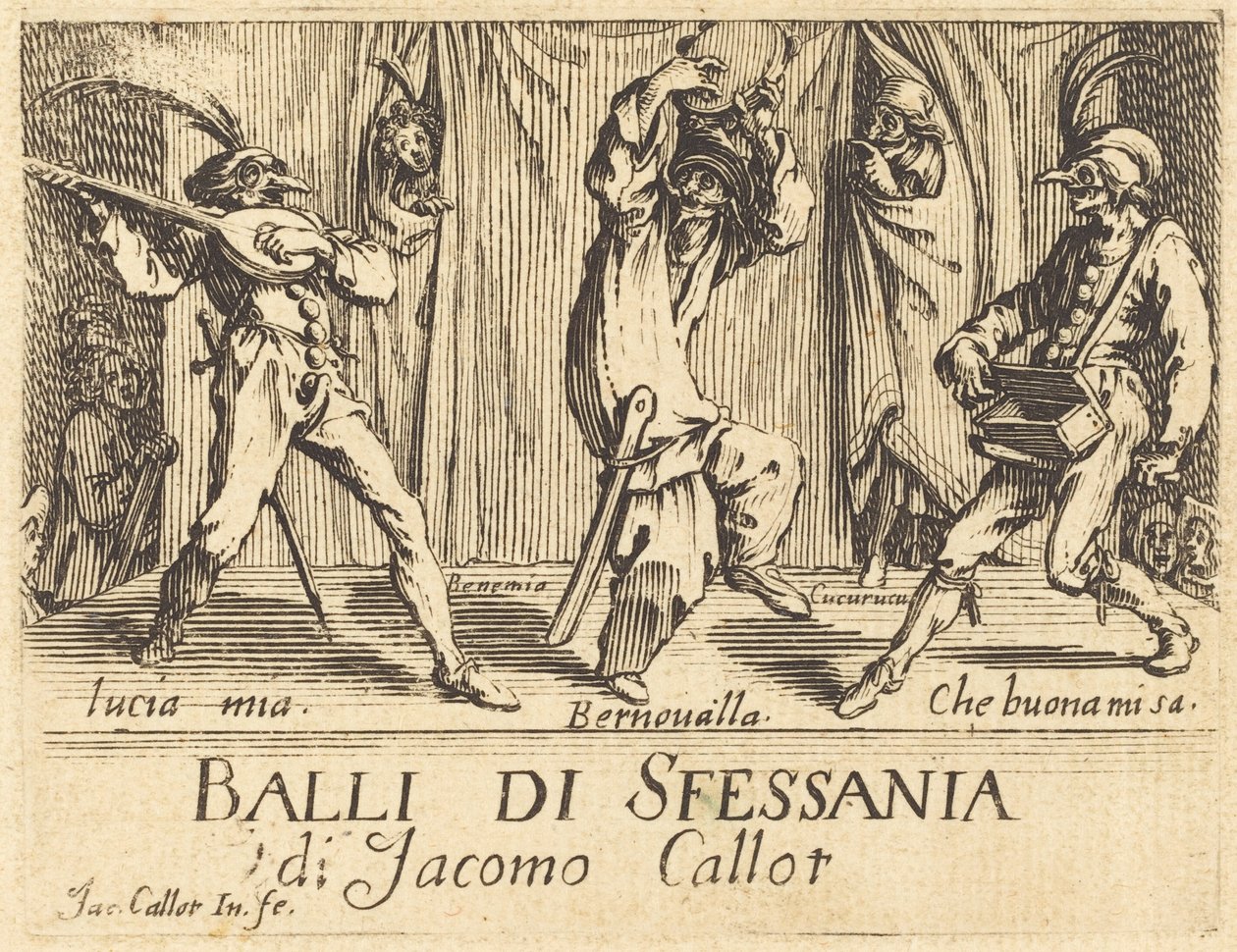 Frontispice til "Balli di Sfessania" af Jacques Callot