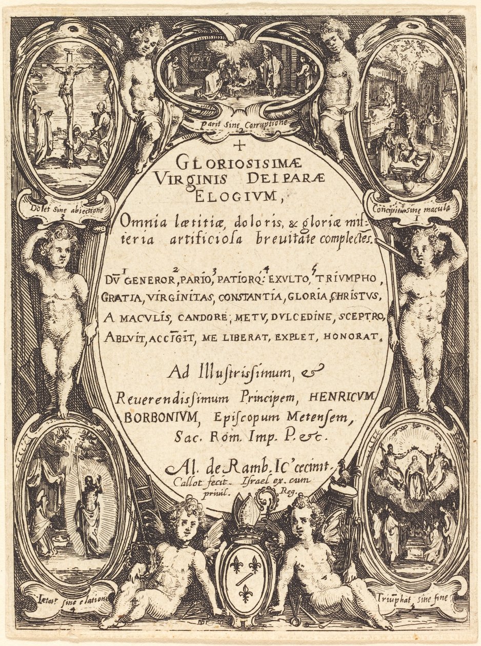 Frontispice til "Gloriosissimae" af Jacques Callot