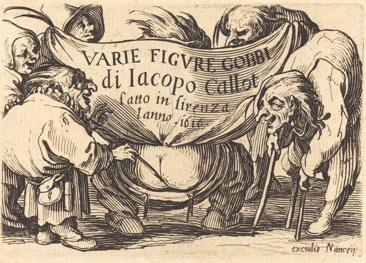 Frontispice til "Varie Figure Gobbi" ("Various Hunchback Figures") af Jacques Callot