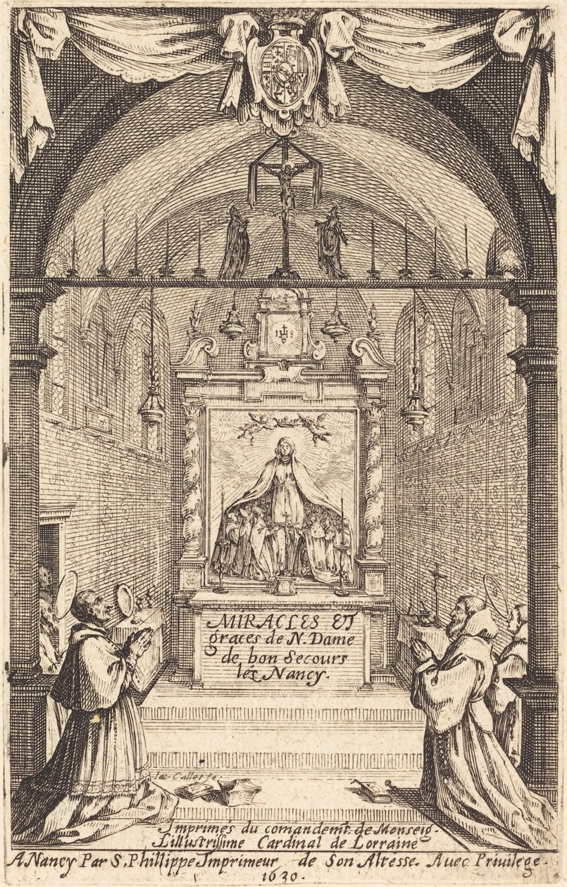 Frontispice for Vor Frue af "Bon-Secours-les-Nancy"s mirakler og nåder af Jacques Callot