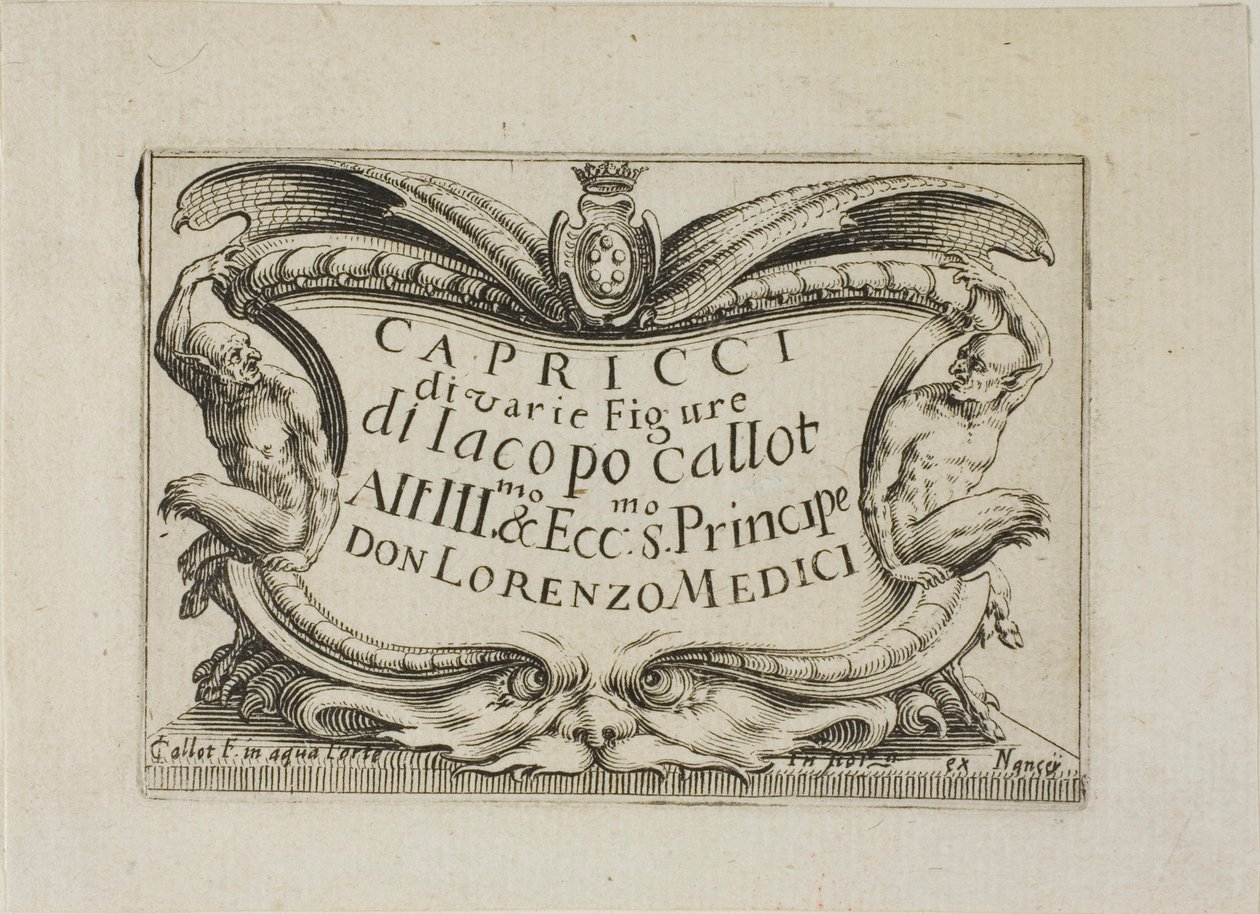 Frontispice, fra Caprices af forskellige figurer (The Caprices) - The Nancy Set af Jacques Callot