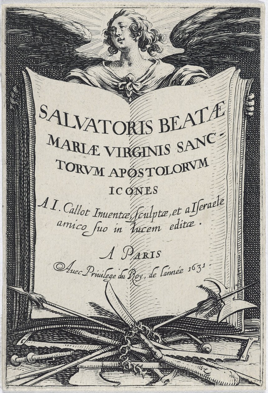 Frontispice fra Les Grands Apôtres (De store apostle), 1631 af Jacques Callot
