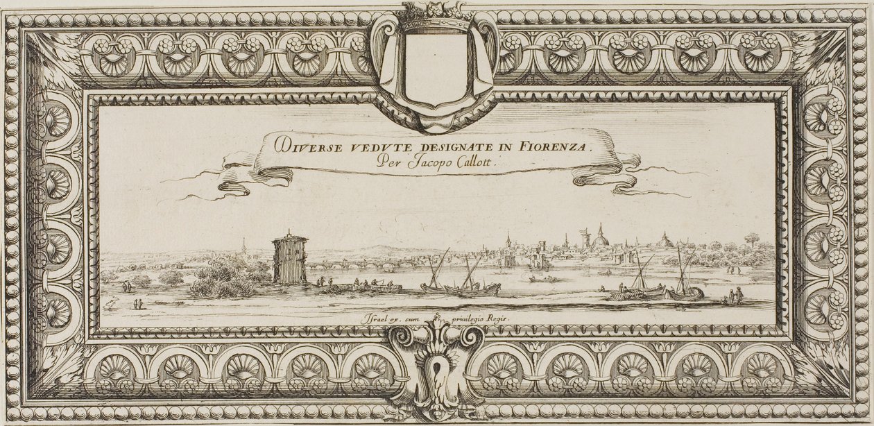Frontispice, fra forskellige scener designet i Firenze af Jacques Callot