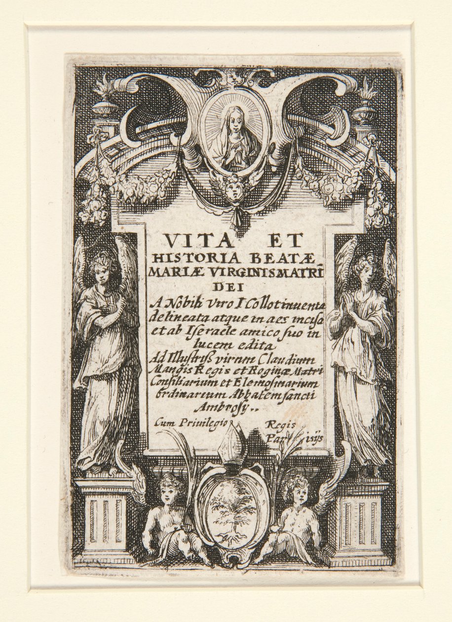 Frontispice, nr. 1 fra Jomfruens liv af Jacques Callot