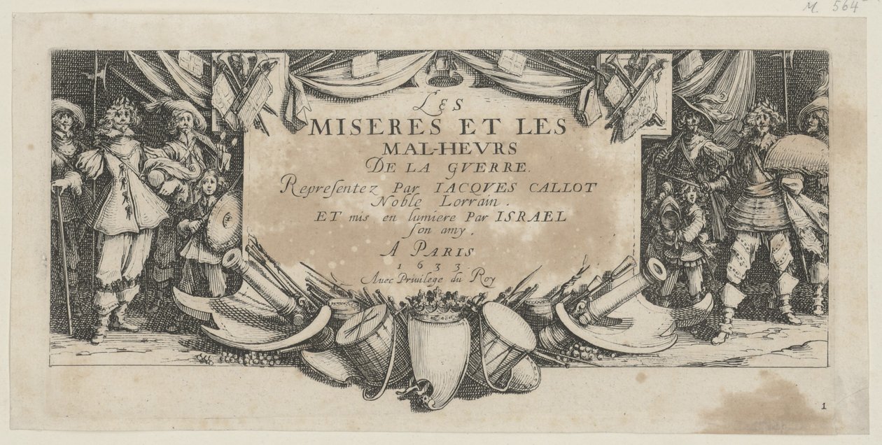 Frontispice, blad 1 i serien »Krigens rædsler« af Jacques Callot