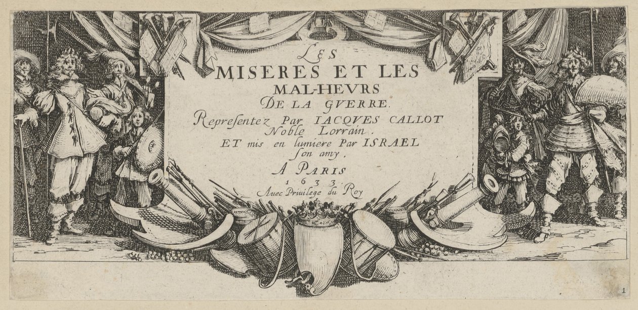 Frontispice, blad 1 i serien »Krigens rædsler« af Jacques Callot