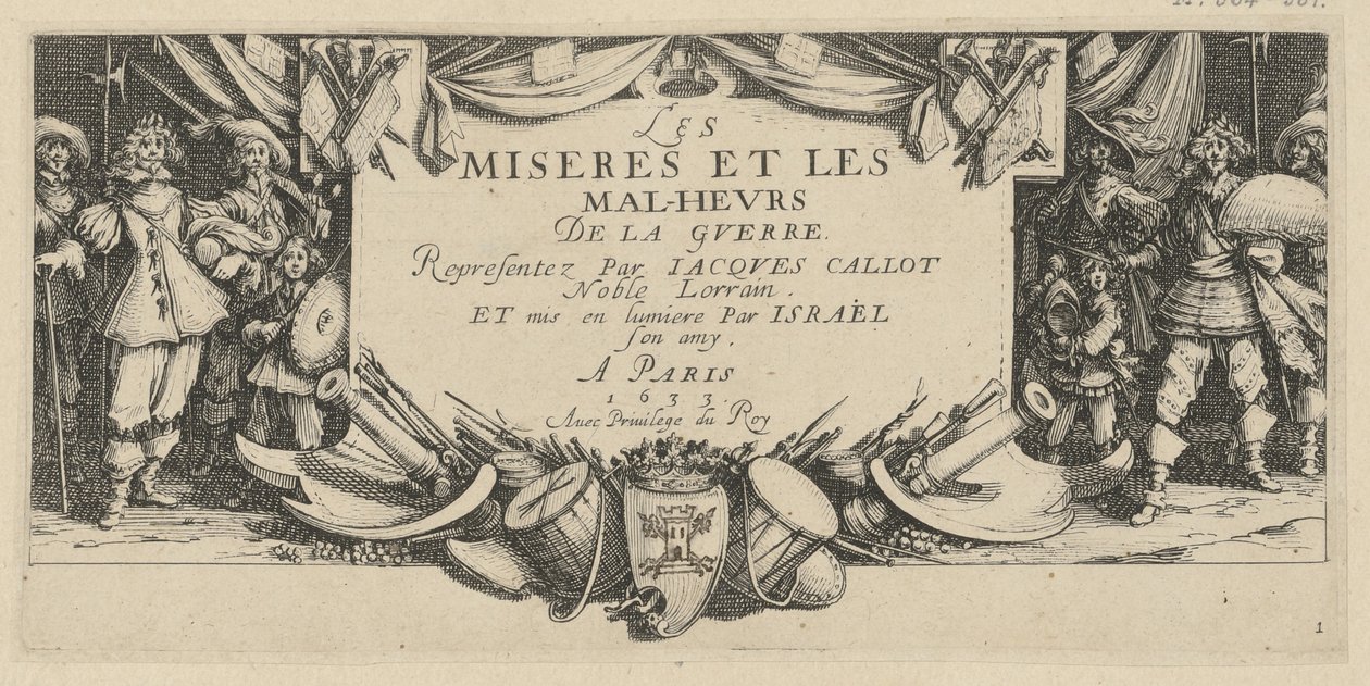 Frontispice, blad 1 i serien »Krigens rædsler« af Jacques Callot