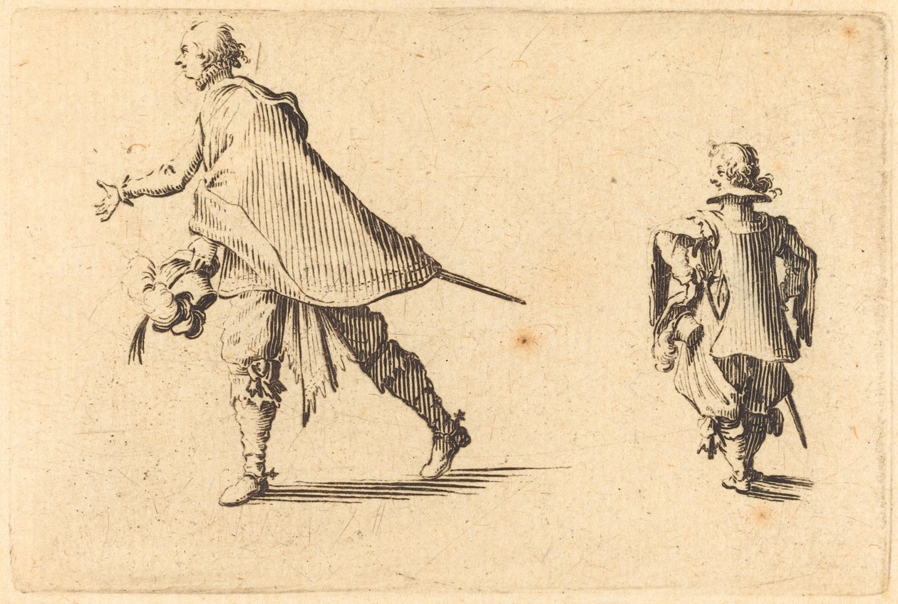 Gentleman og hans side, ca. 1622. af Jacques Callot