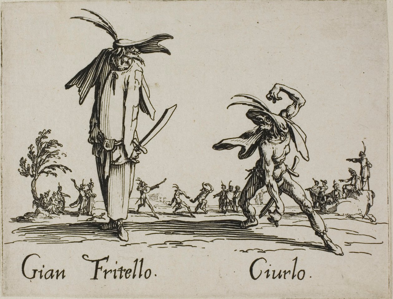 Gian Fritello - Ciurlo, plade 7 fra Balli di Sfessania af Jacques Callot