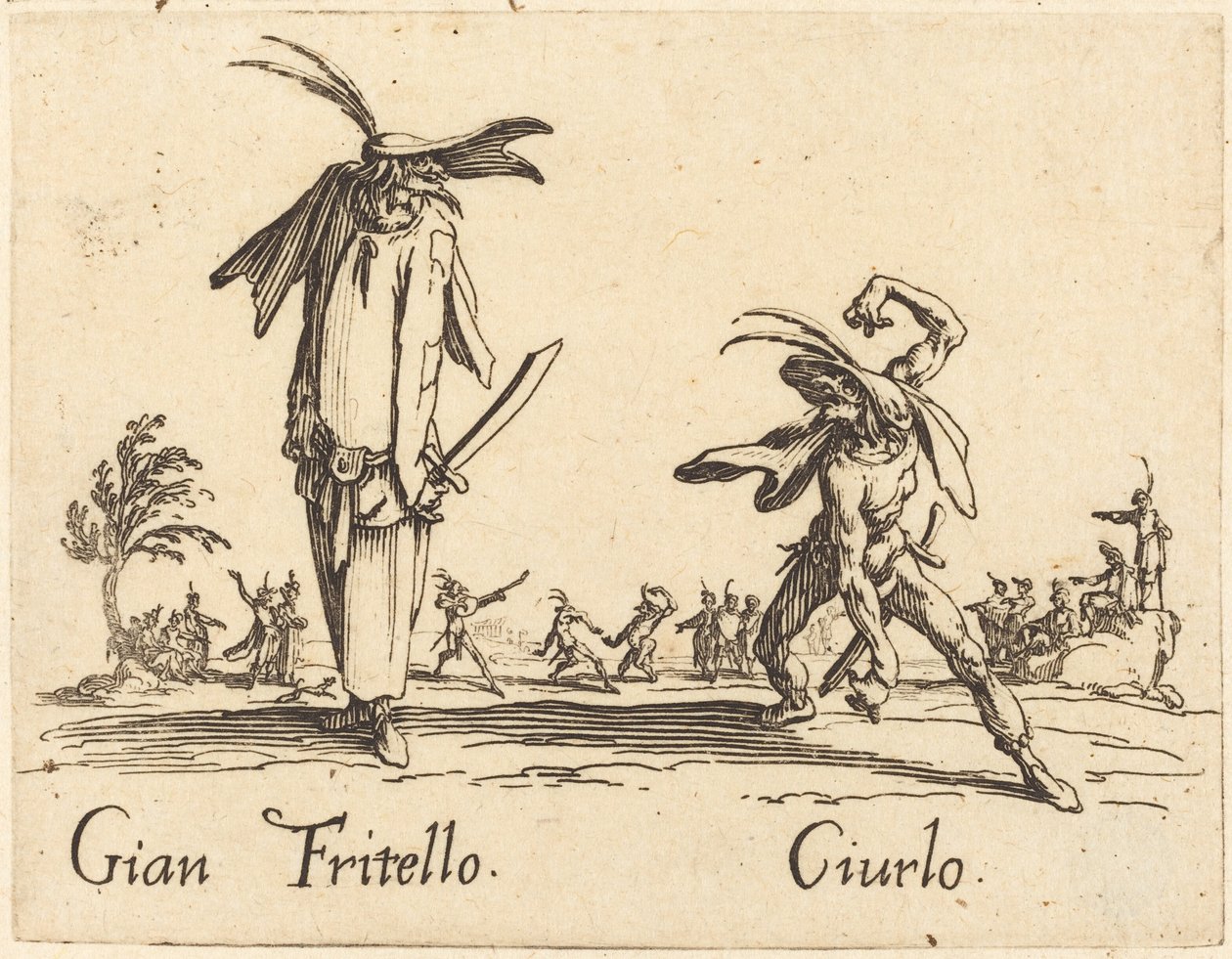 Gian Fritello og Ciurlo, ca. 1622. af Jacques Callot