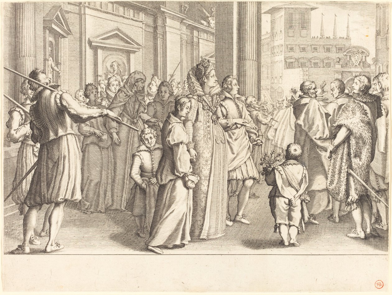 Storhertuginde ved de unge pigers procession af Jacques Callot
