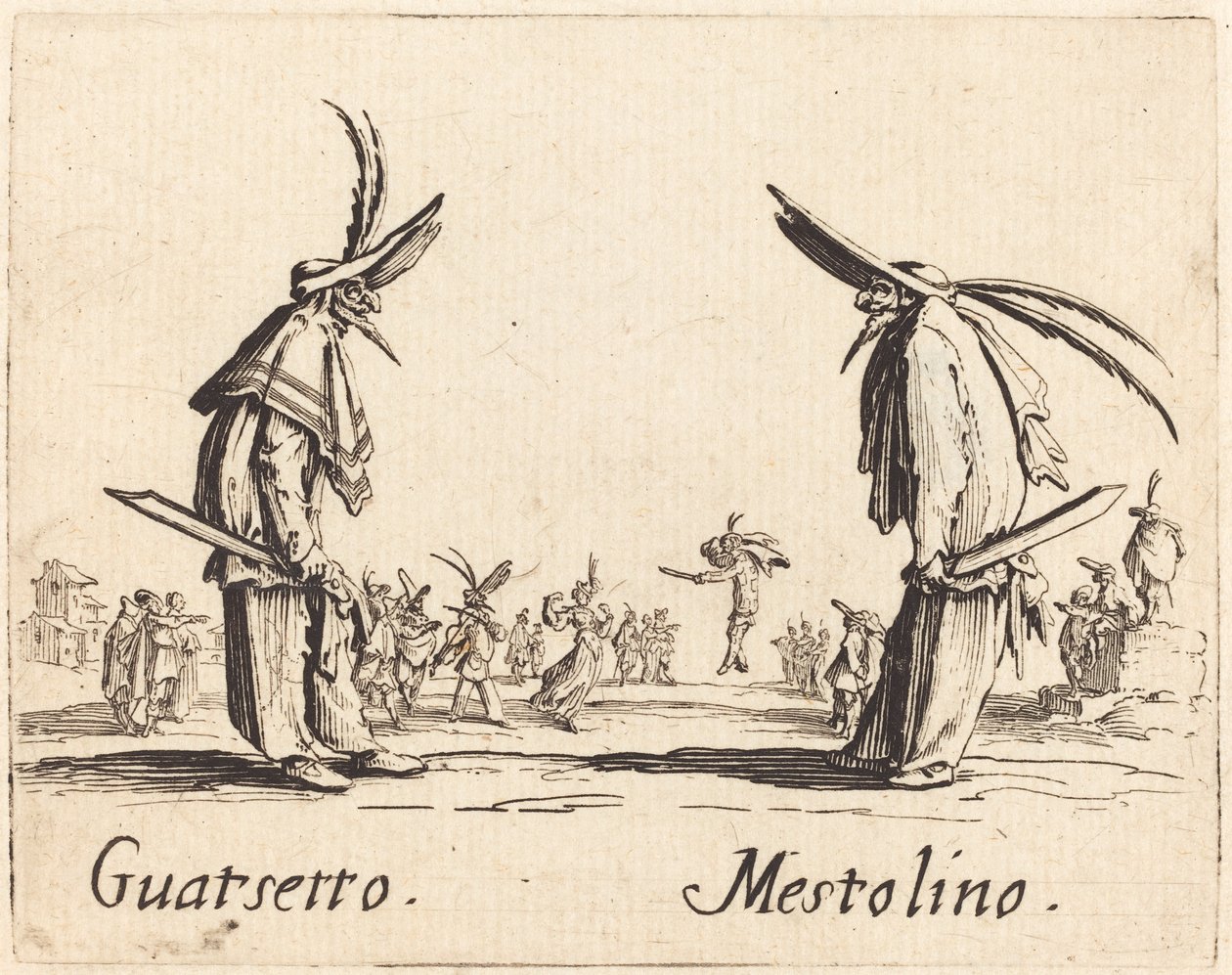 Guatsetto og Mestolino, ca. 1622. af Jacques Callot