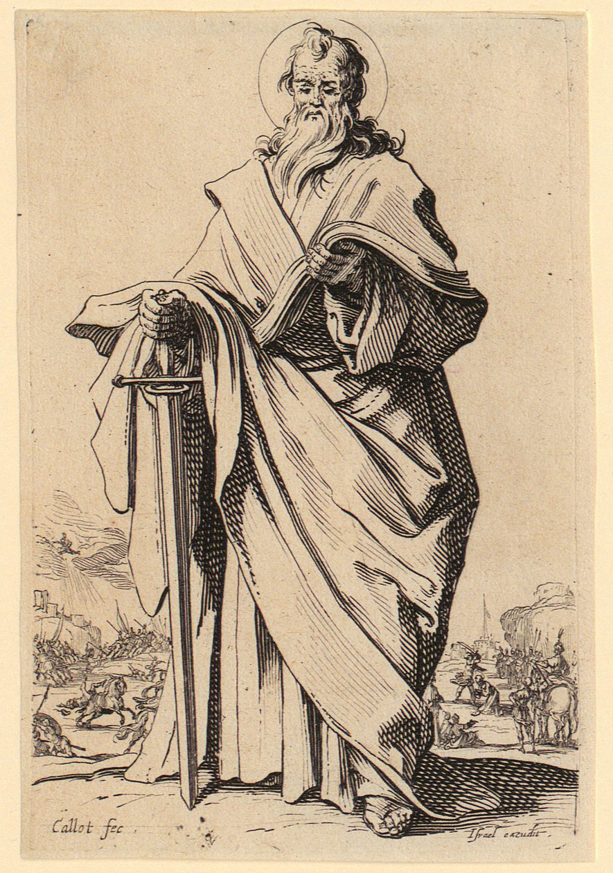 Jomfru Maria, blad 3 af serien «Jesus, de tolv apostle og Maria» af Jacques Callot