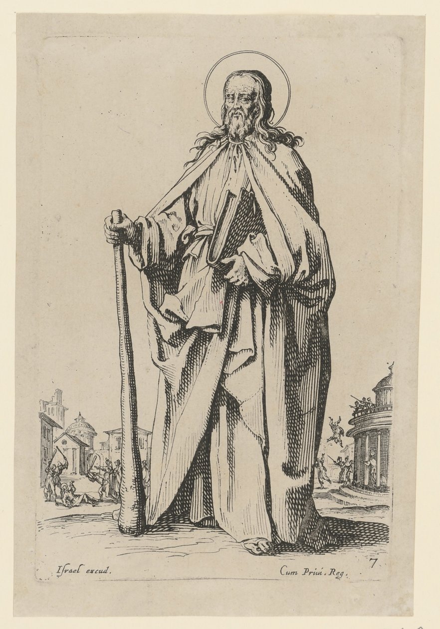 Den hellige Jakob den Yngre, ark 9 i serien »Jesus, de tolv apostle og Maria« af Jacques Callot