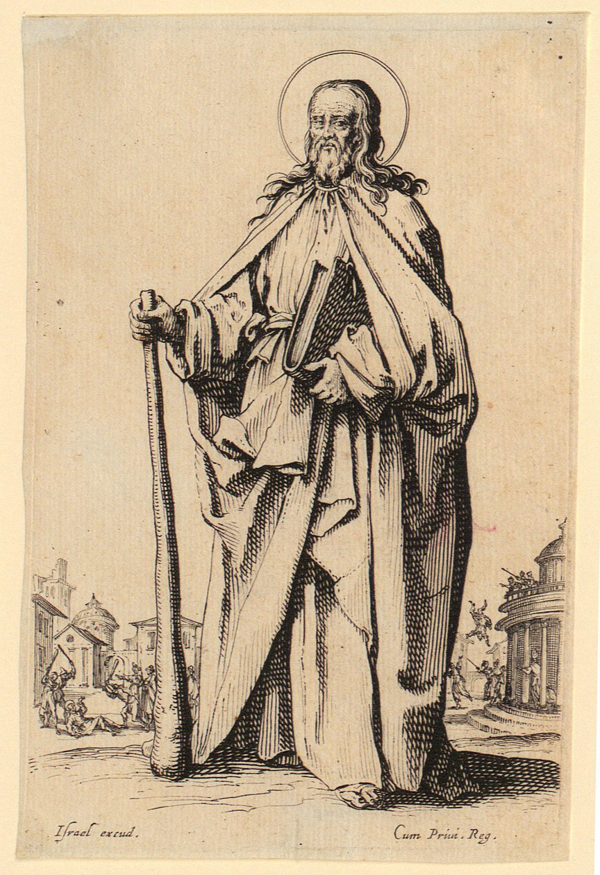 Sankt Jakob den Yngre, blad 9 i serien „Jesus, de tolv apostle og Maria“ af Jacques Callot