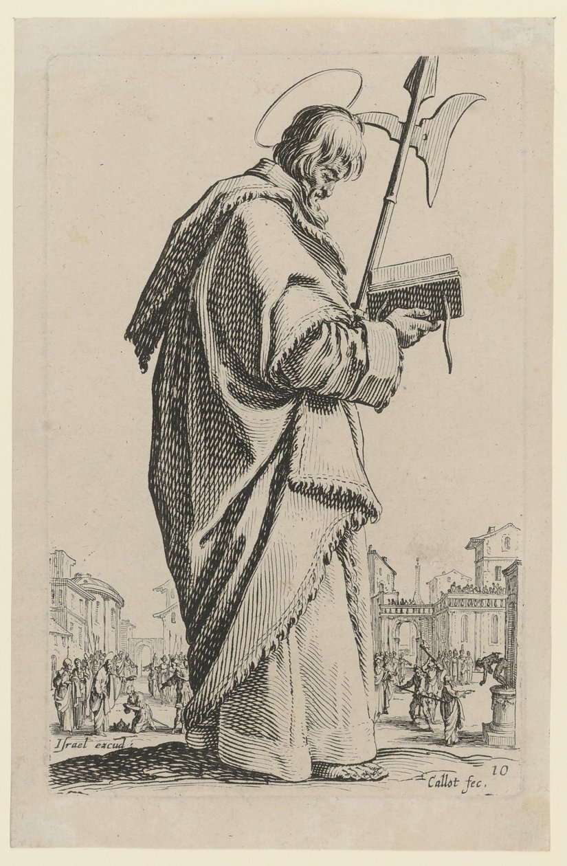 Den hellige Matthias, blad 13 i serien »Jesus, de tolv apostle og Maria« af Jacques Callot