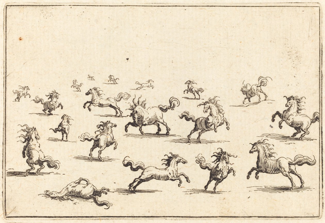 Løbende heste af Jacques Callot