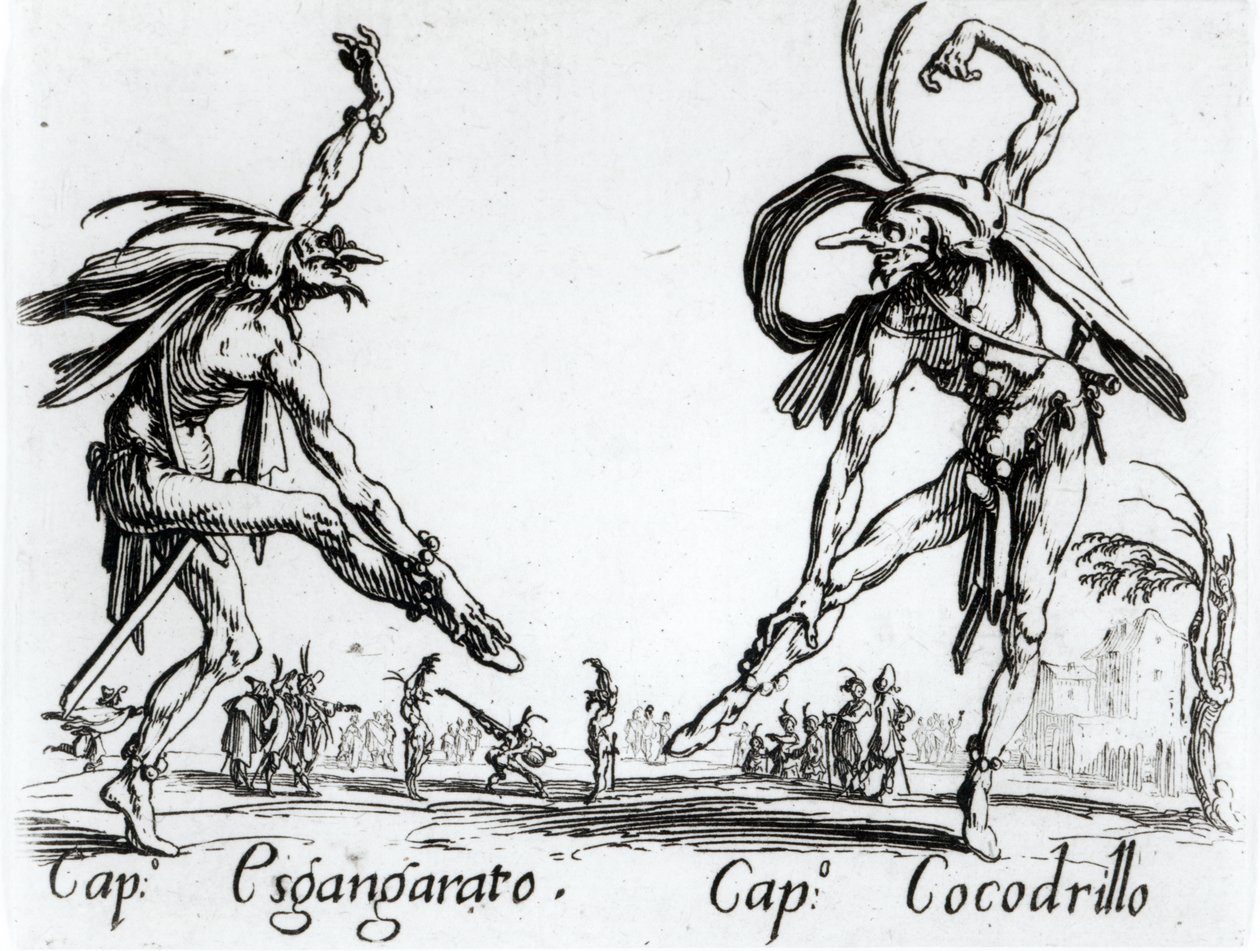 I Balli de Spessanei, eller Den Store Jagt (gravering) (s/h foto) af Jacques Callot