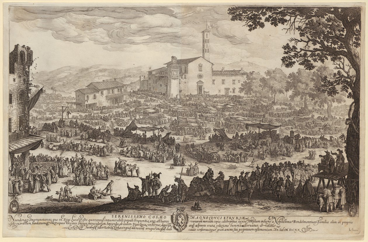 Impruneta-markedet [den florentinske udgave] af Jacques Callot