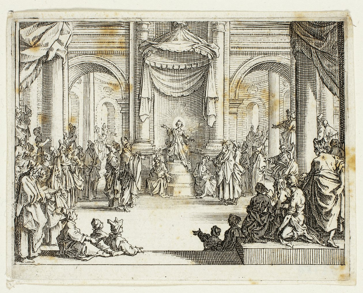 Jesus blandt lægerne, fra Det Nye Testamente af Jacques Callot