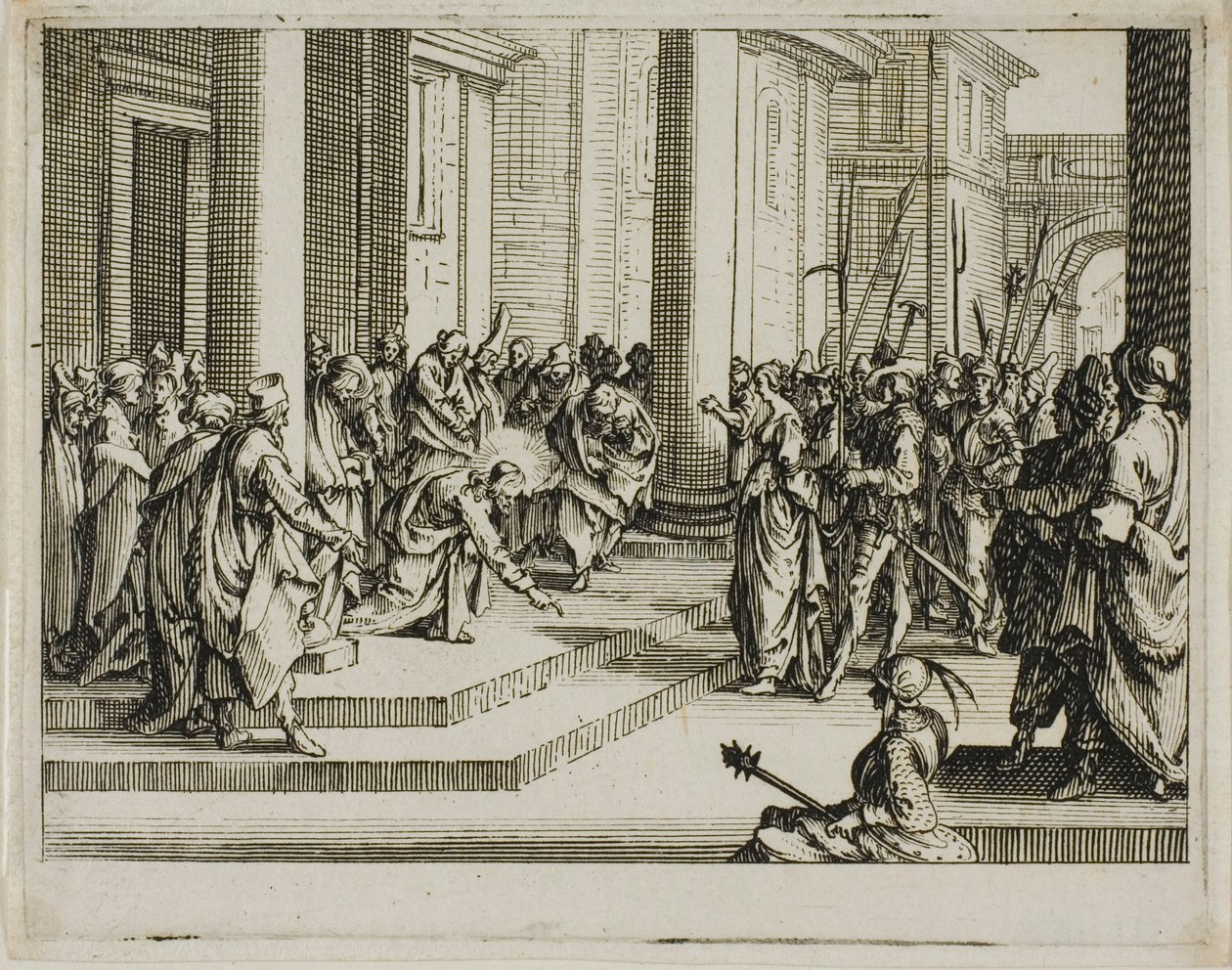 Jesus og den utro kvinde, fra Det Nye Testamente af Jacques Callot