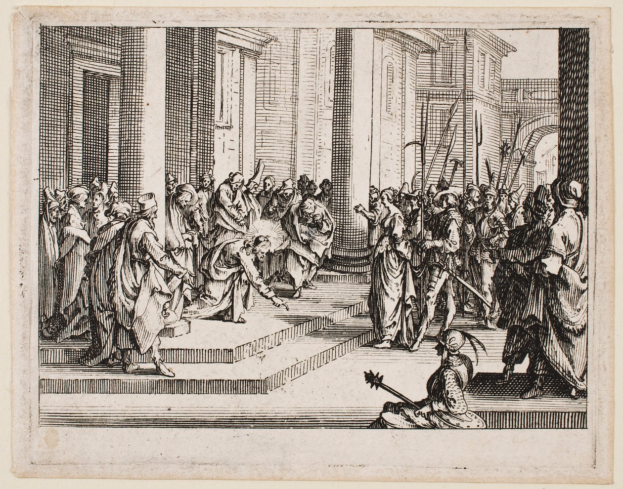 Jesus og den ægteskabsbrydende kvinde, fra serien «Det Nye Testamente» af Jacques Callot