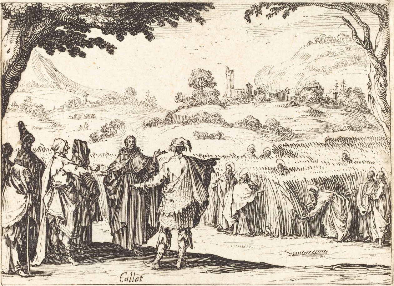 Jesus med farisæerne af Jacques Callot