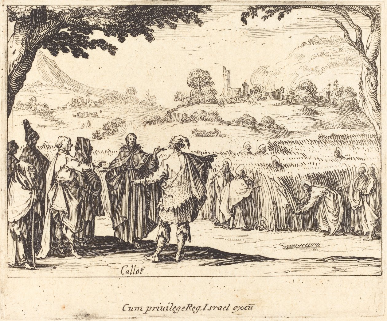 Jesus med farisæerne af Jacques Callot