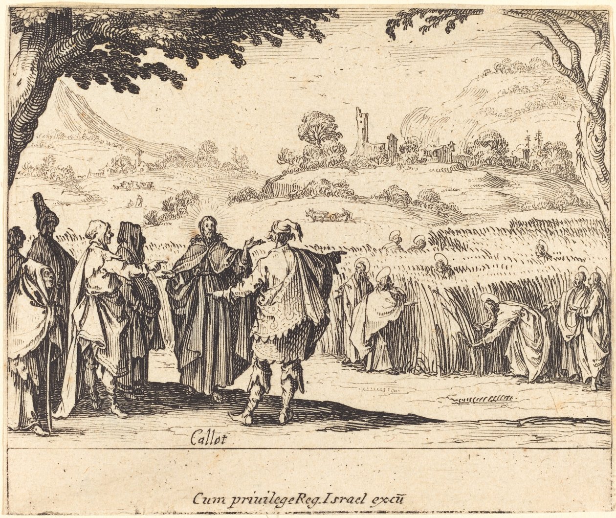 Jesus med farisæerne, 1635. af Jacques Callot