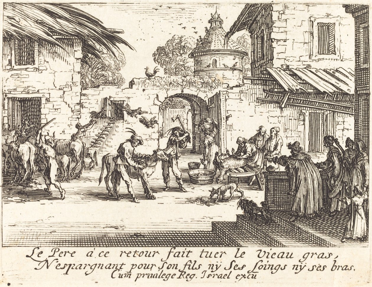 Aflivning af den fede kalv af Jacques Callot