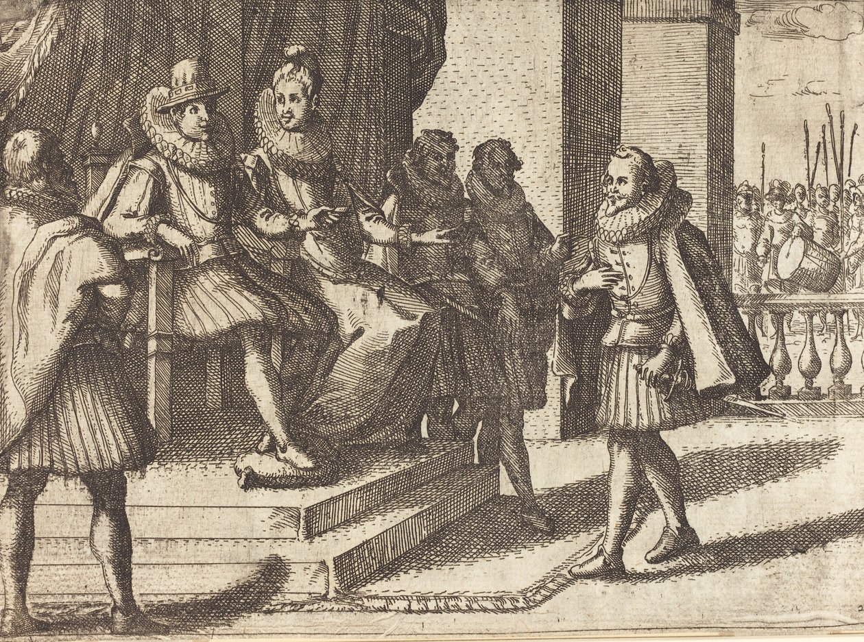 Konge og Dronning i samråd om tyrkerne [recto], 1612. af Jacques Callot