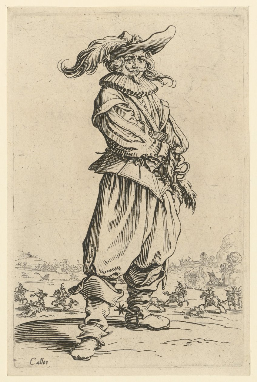 Kriger med den store fjerhat af Jacques Callot