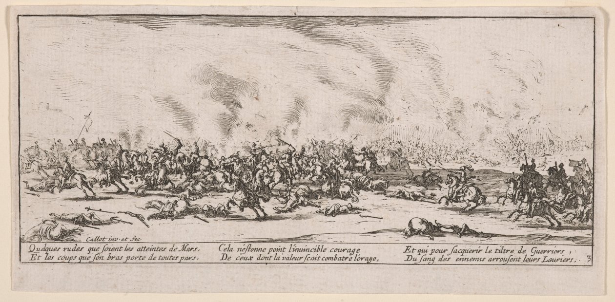 The Battle, illustration fra The Large Miseries of War af Jacques Callot