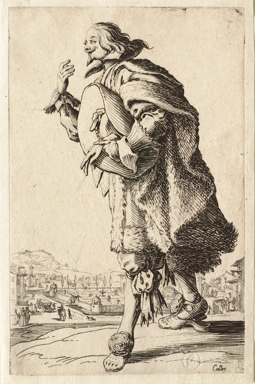 Adelen: Adelsmanden, der hilser med hatten under armen af Jacques Callot