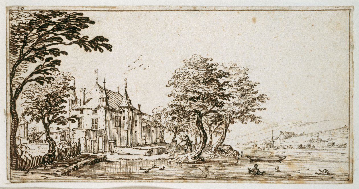 La Vieille Malgrange (pen og brunt blæk på papir) af Jacques Callot