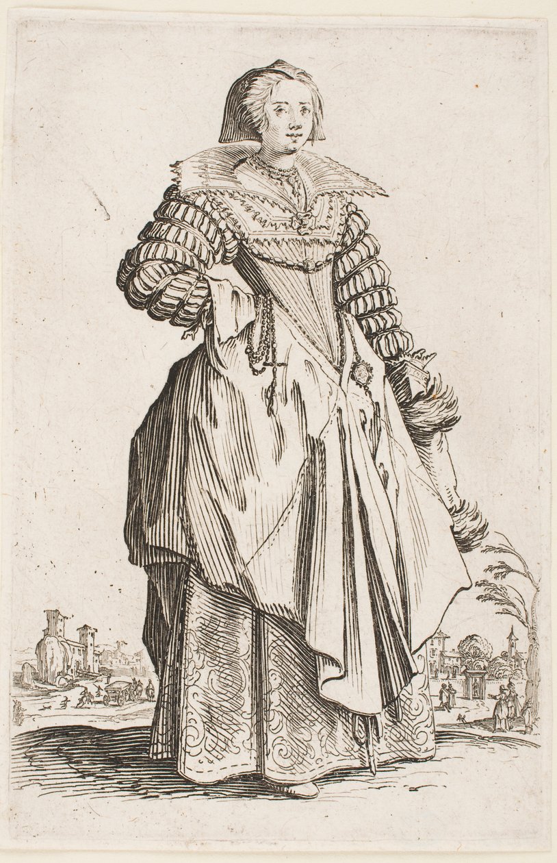 Lady in a Wide Collar, fra serien "The Nobility of Lorraine" af Jacques Callot