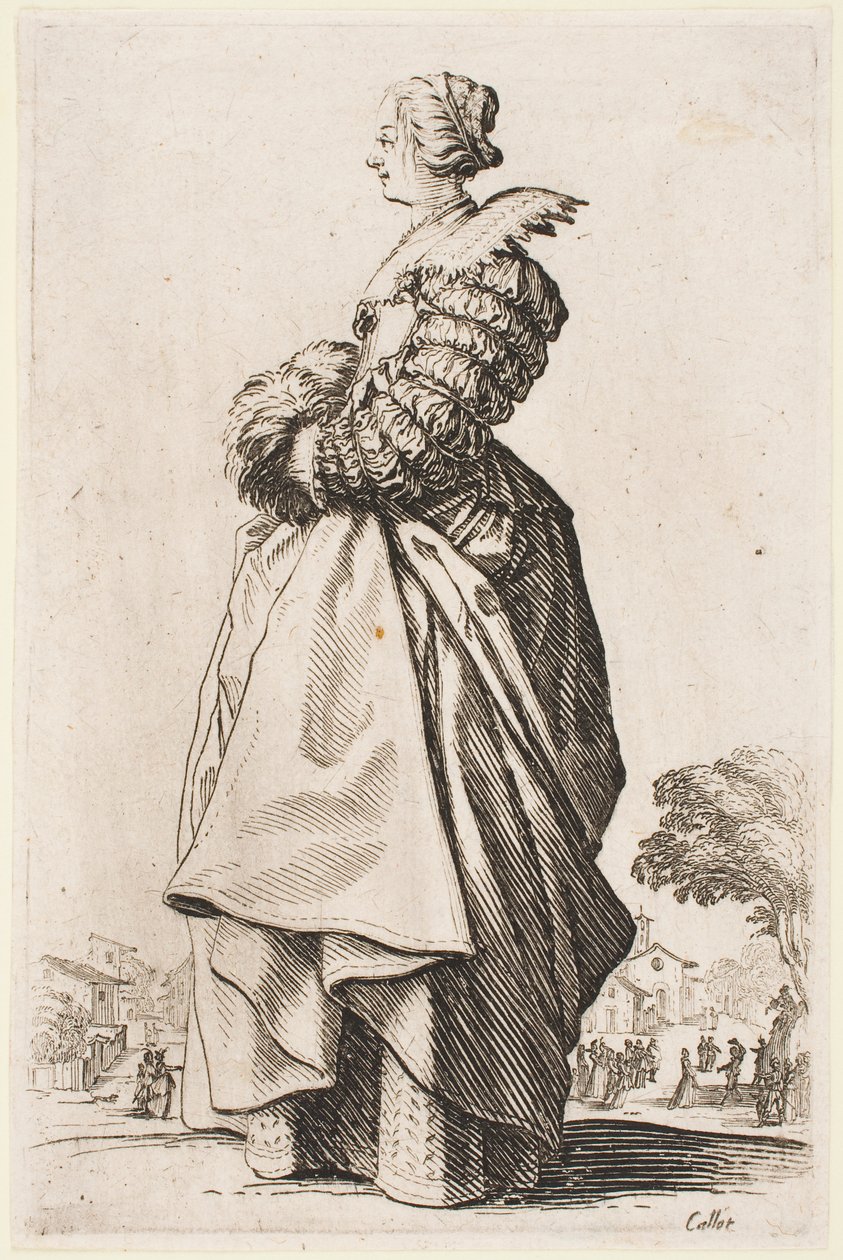 Lady with a Muff, fra serien "The Nobility of Lorraine" af Jacques Callot