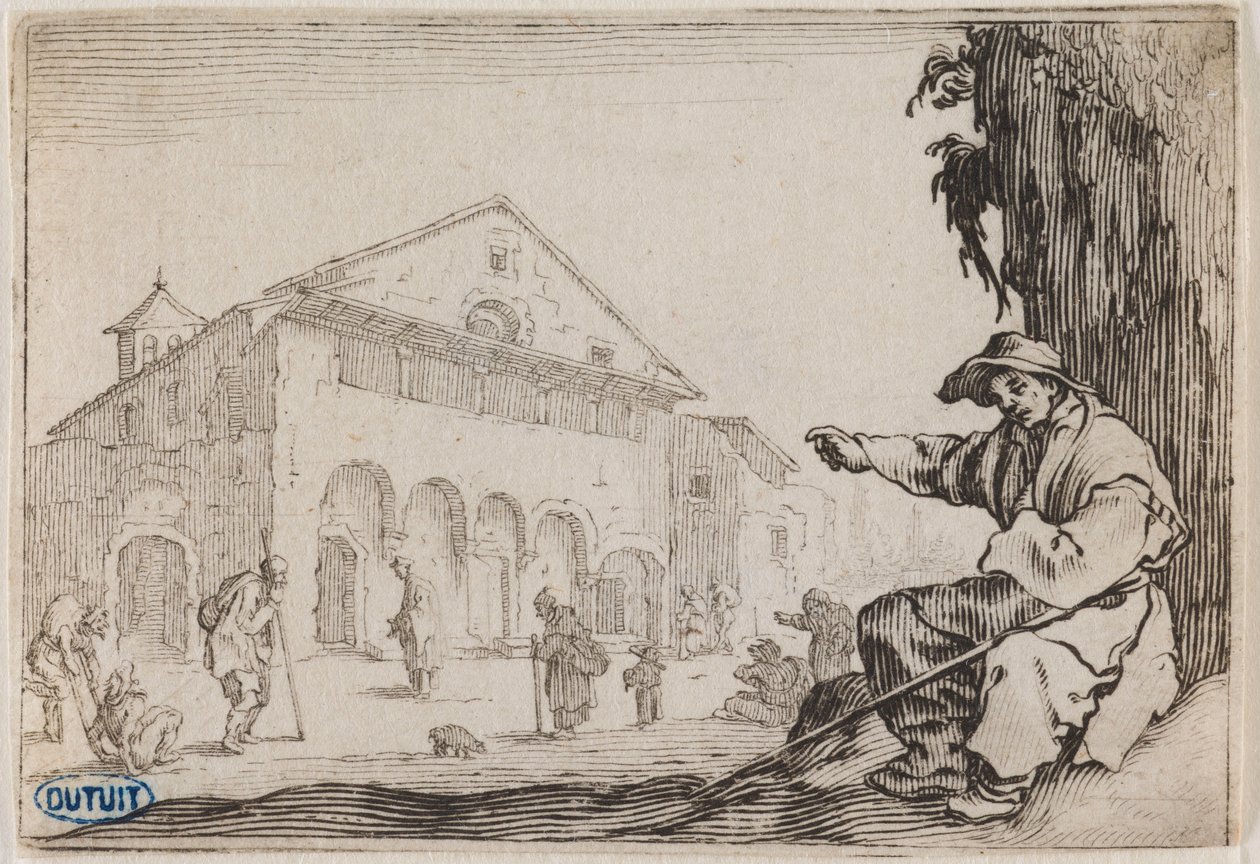 Lunerne, Hospitalet. Otteogtredivte nummer i serien på 50 tryk, graveret i Nancy (Lieure 465, Meaume 843) af Jacques Callot