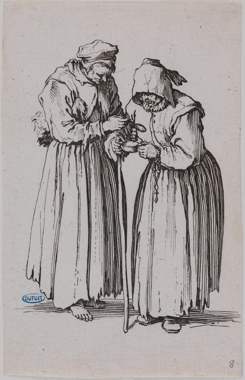 Tiggerne, de to tiggerkvinder. Ottende nummer i en serie på 25 stykker (Lieure 486, Meaume 692) af Jacques Callot
