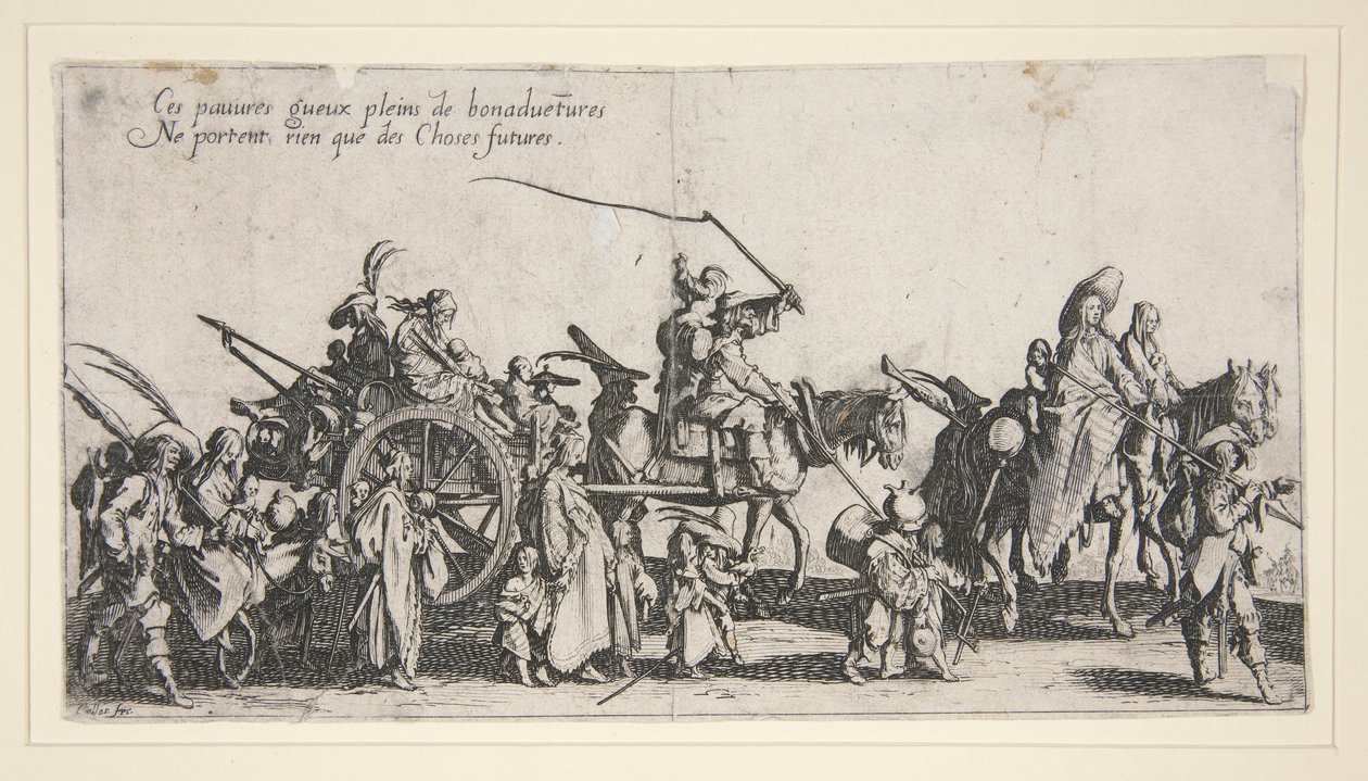Sigøjnerne på march; jeg af Jacques Callot